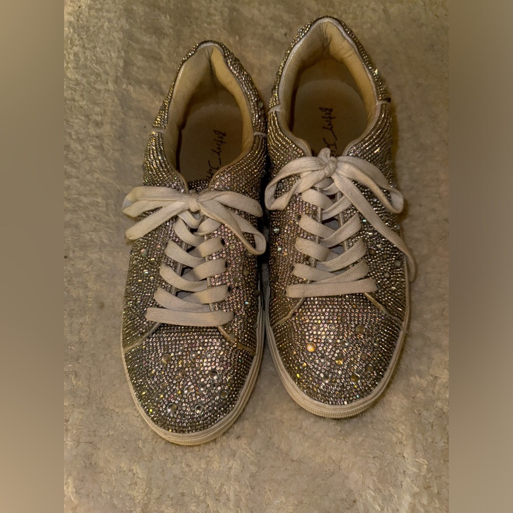 Platform rhinestone sneakers